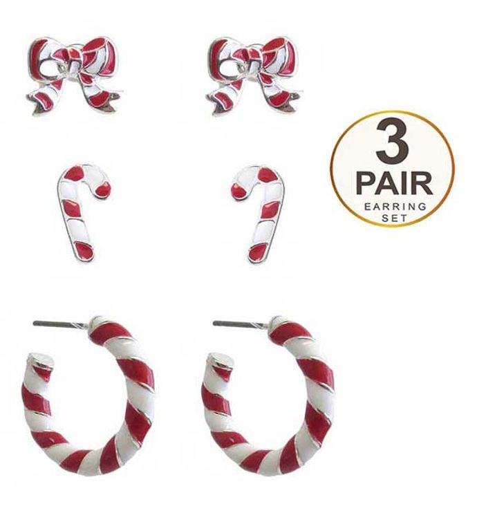 Christmas Theme 3 Pair Earring Set