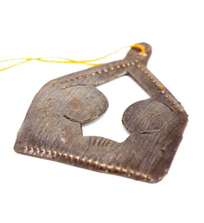 Creche Design Steel Drum Ornament, Set Of 2