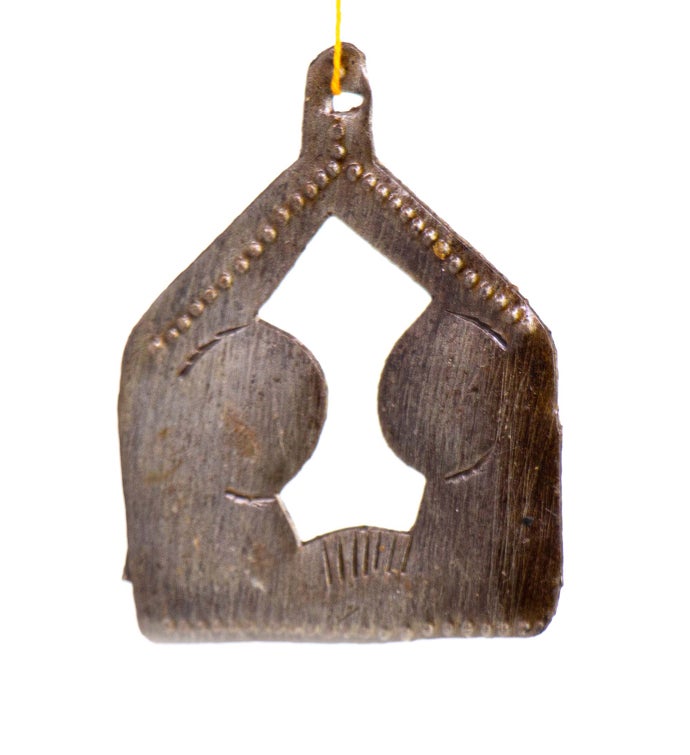 Creche Design Steel Drum Ornament, Set Of 2