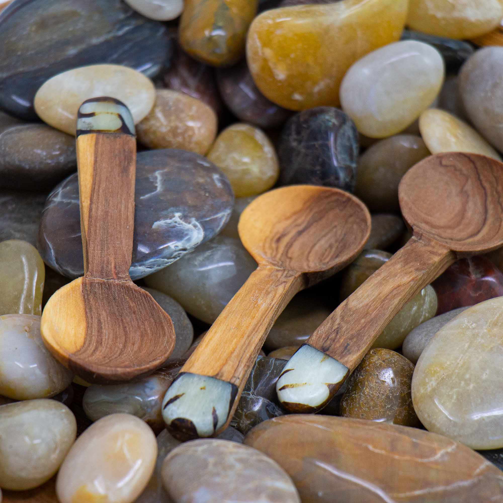 Petite Olive Wood Scoop Set