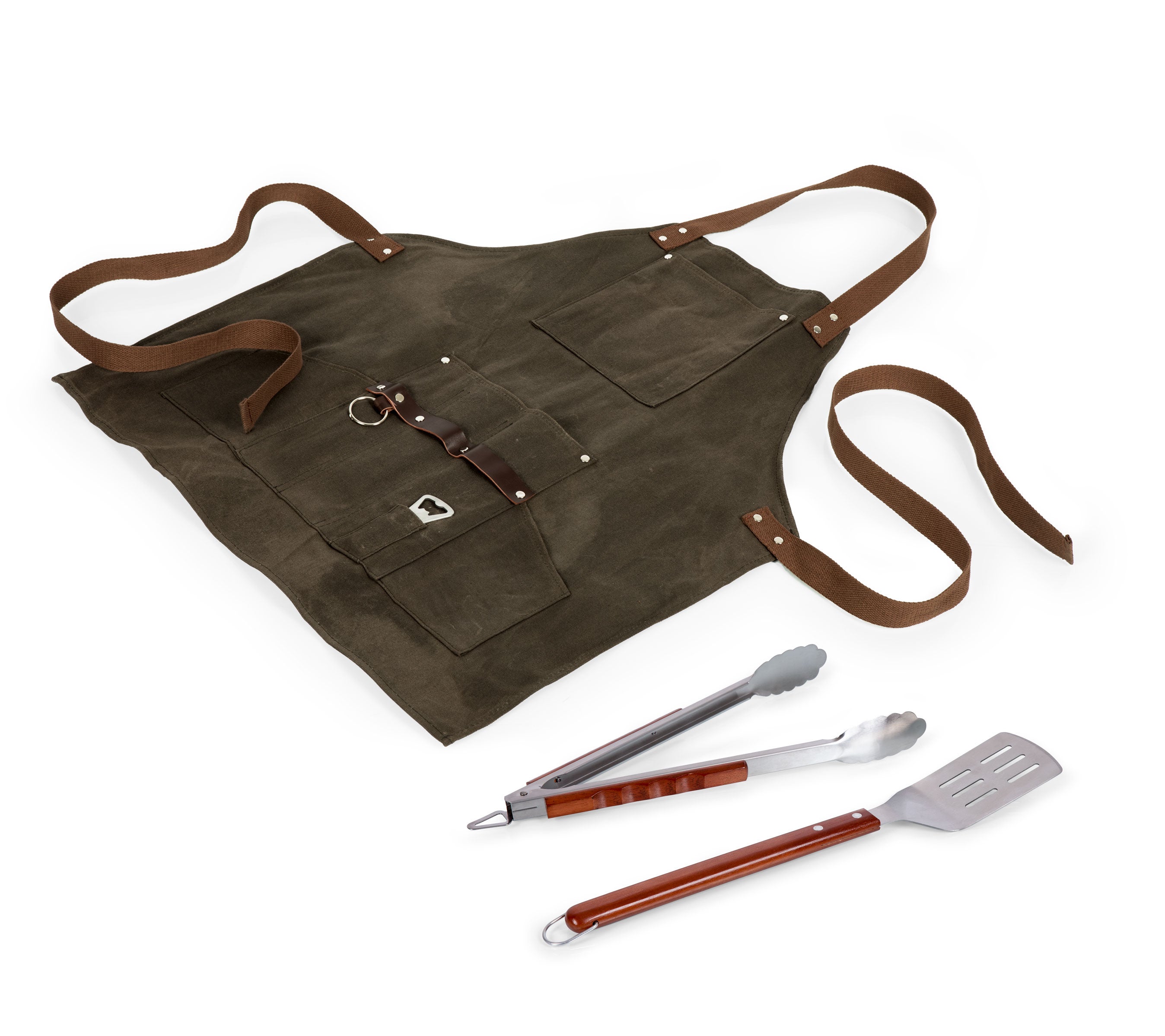 Bbq Apron With Tools & Bottle Opener