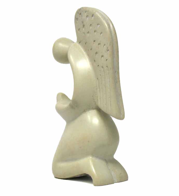 Soapstone Angel Sculpture, Natural Stone