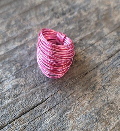 Hot Pink Marcia Wire Wrap Ring