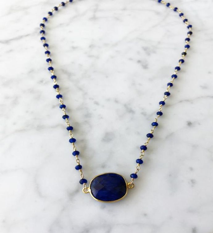 Mrs. Parker Endless Summer Necklace Sapphire In Gold