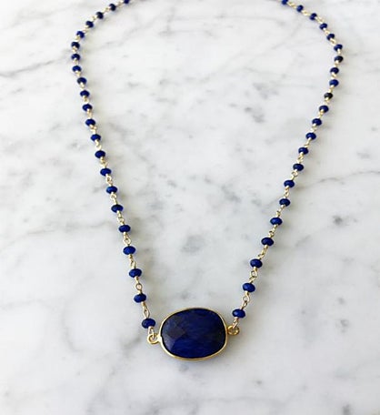 Mrs. Parker Endless Summer Necklace Sapphire In Gold