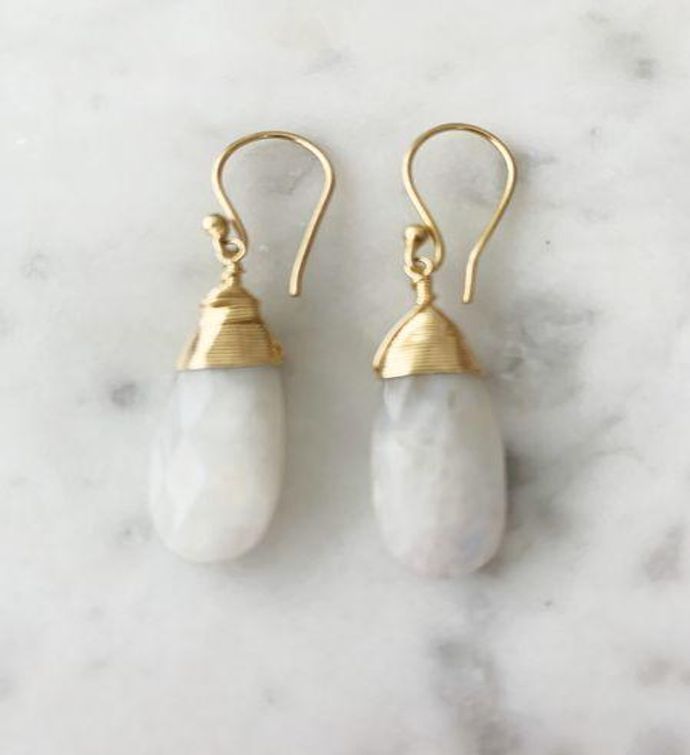 Moonstone Jill Drop Extra Long Earring