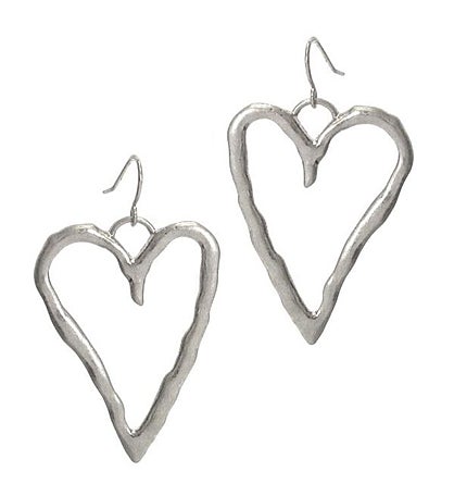 Silver Metal Heart Earring