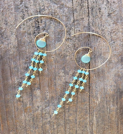 The Jessica Earring Hoop Earring With Chalcedony