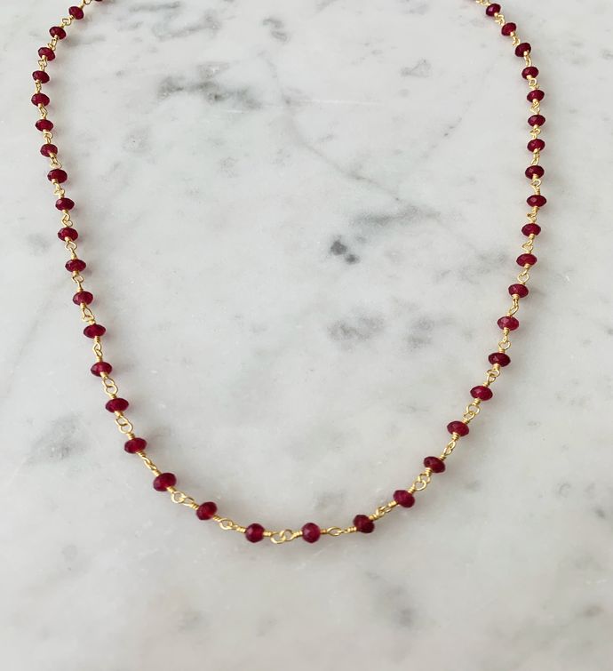 Balmy Nights Station Necklace Ruby