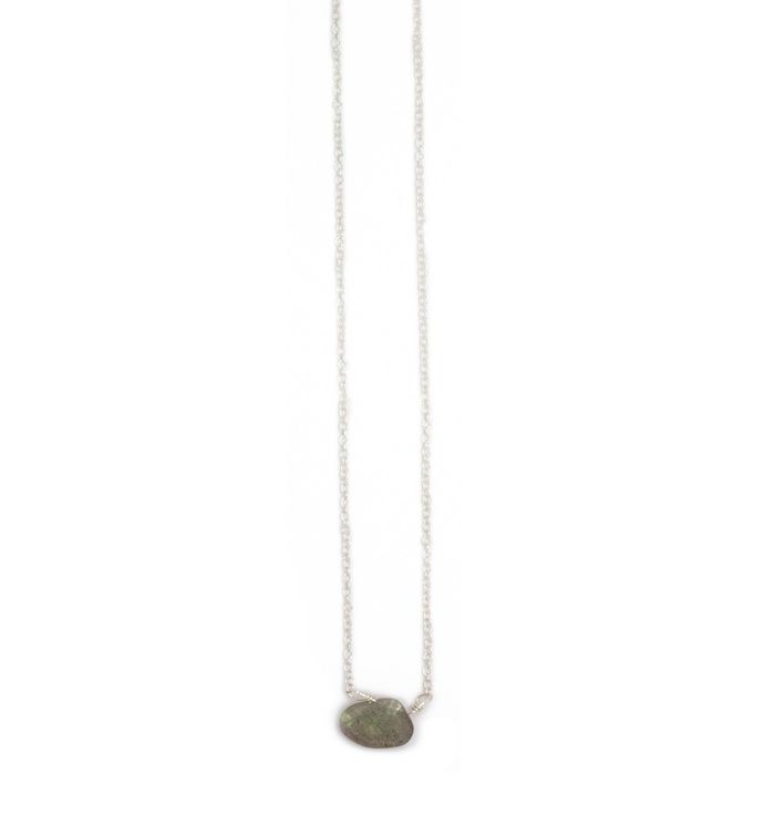 The Stephanie Delicate Drop Necklace In Labradorite