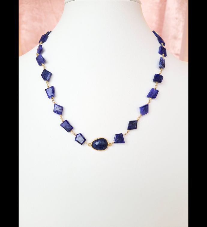 Hana Two In One Wrap Bracelet/necklace With Magnet Sapphire