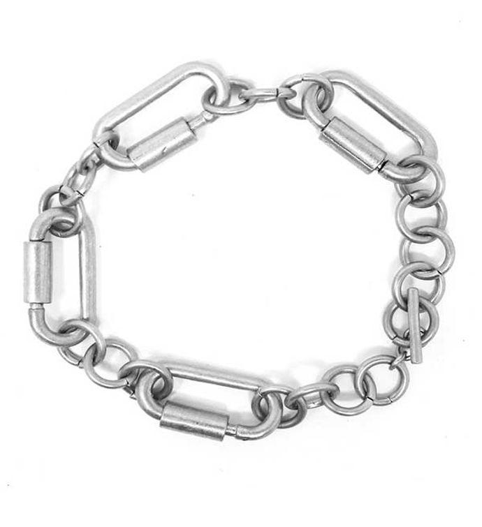 Silver Carabiner Link Chain Bracelet