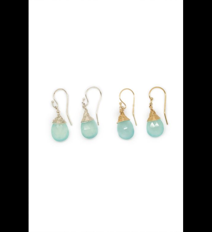 Jill Short Drop Earring In Chalcedony