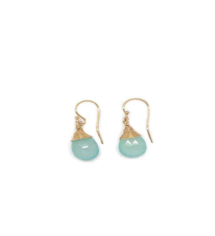 Jill Short Drop Earring In Chalcedony