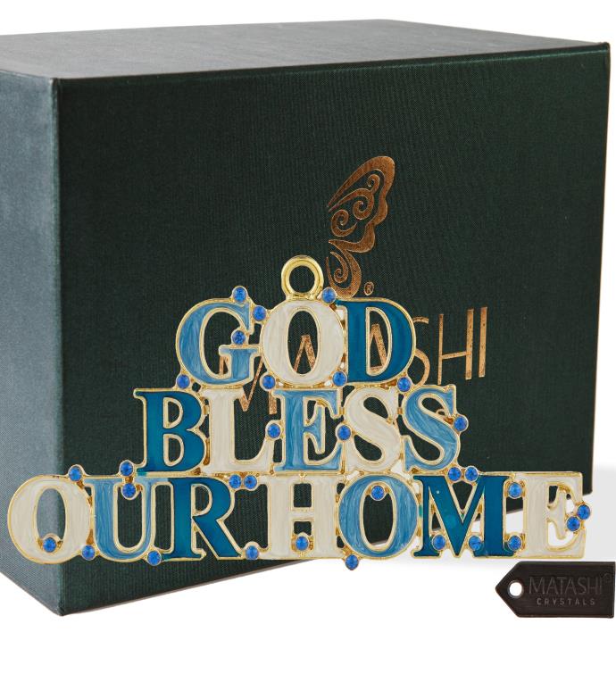 Matashi God Bless Our Home Welcome Wall Art Sign For Home Wall Ornament