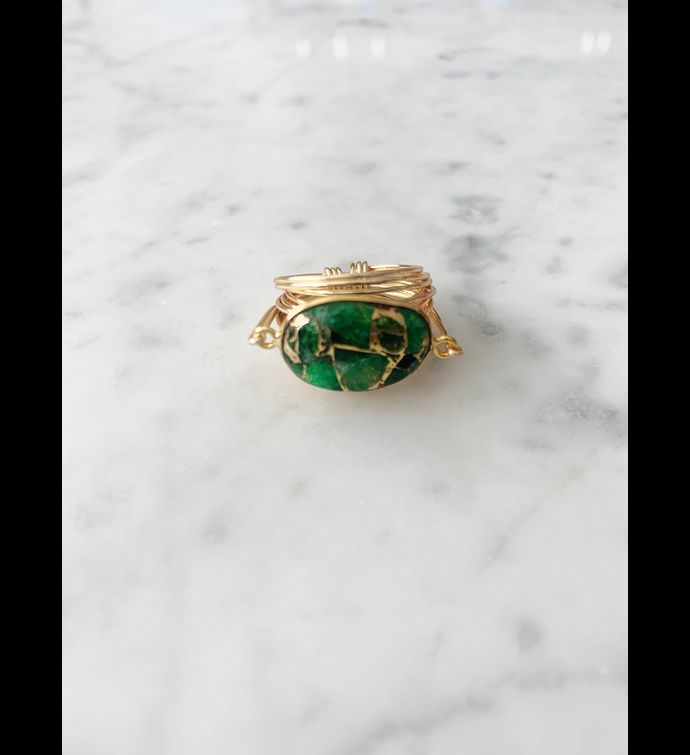 Torrey Ring In Green Mojave Copper Turquoise