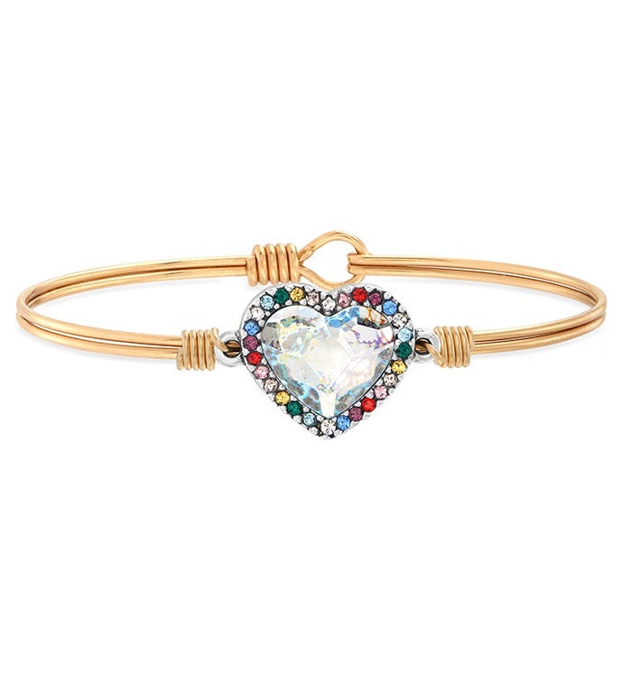 Luca + Danni Crystal Heart Bangle Bracelet In Ombre