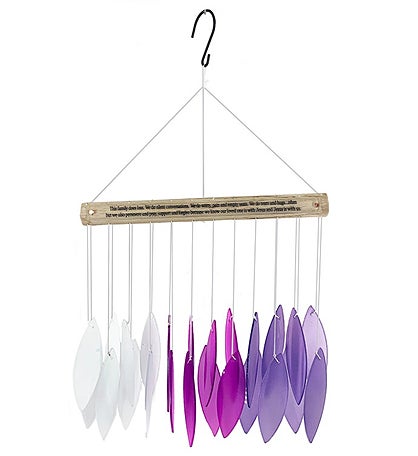 Memorial Stained Glass Purple Wind Chime Sun Catcher Combo