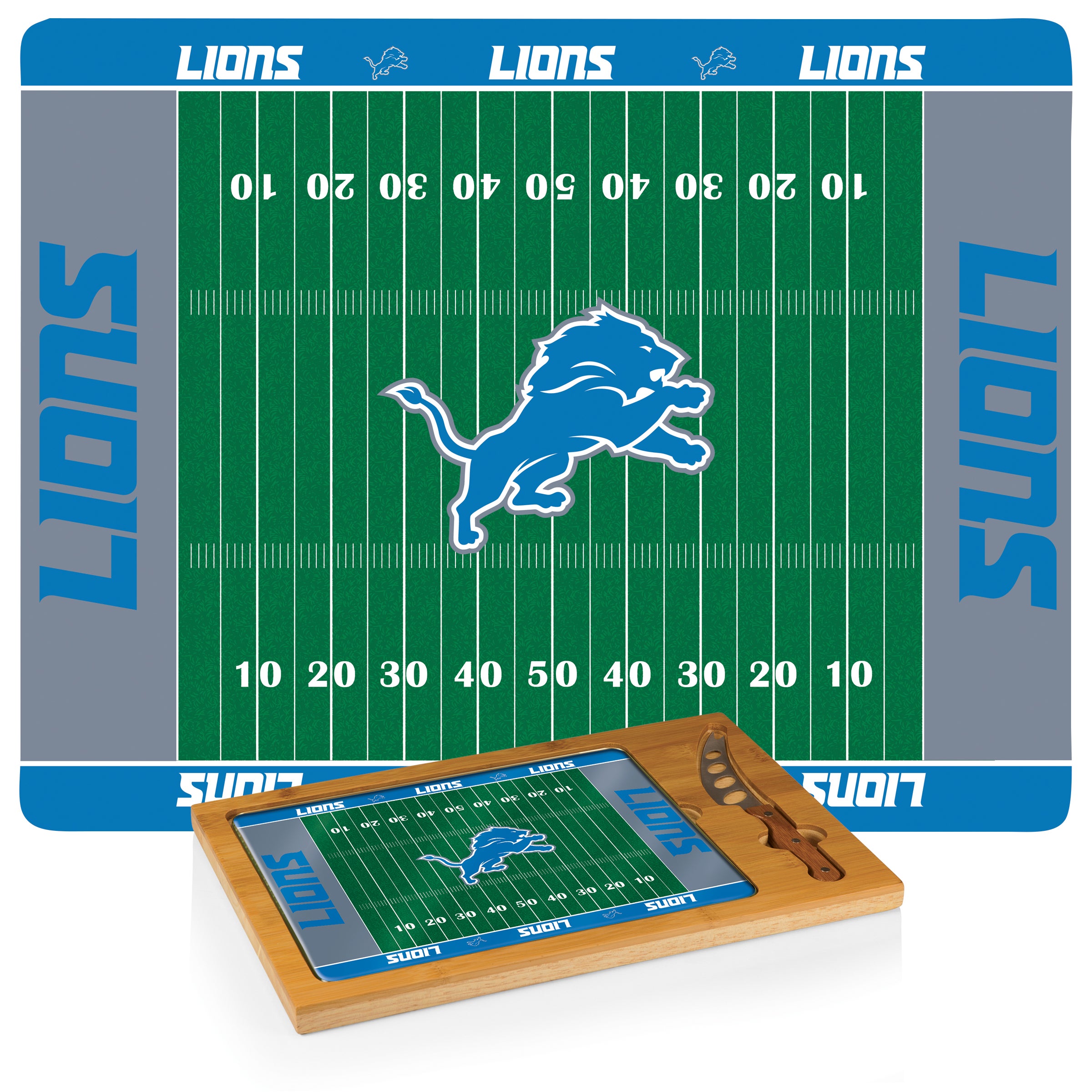 NFL Icon Glass Top Cutting Board & Knife Set