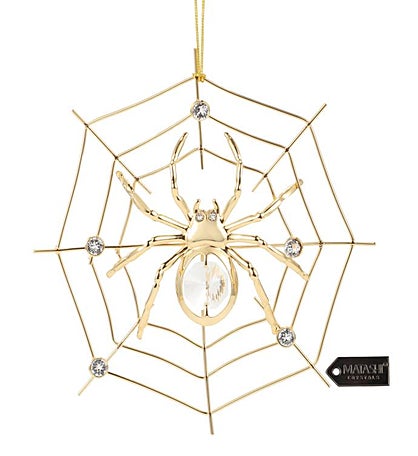 Matashi 24k Gold Plated Crystal Studded Lucky Spider Ornaments