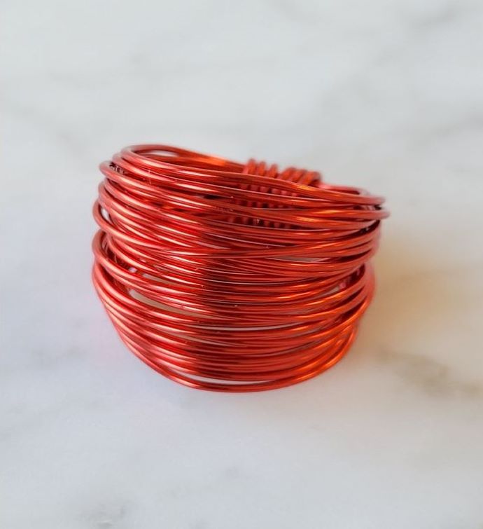 Marcia Wire Wrap Ring In Red