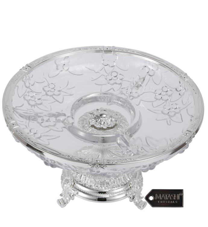 3 Sectional Compote Centerpiece Decorative Bowl, Platter