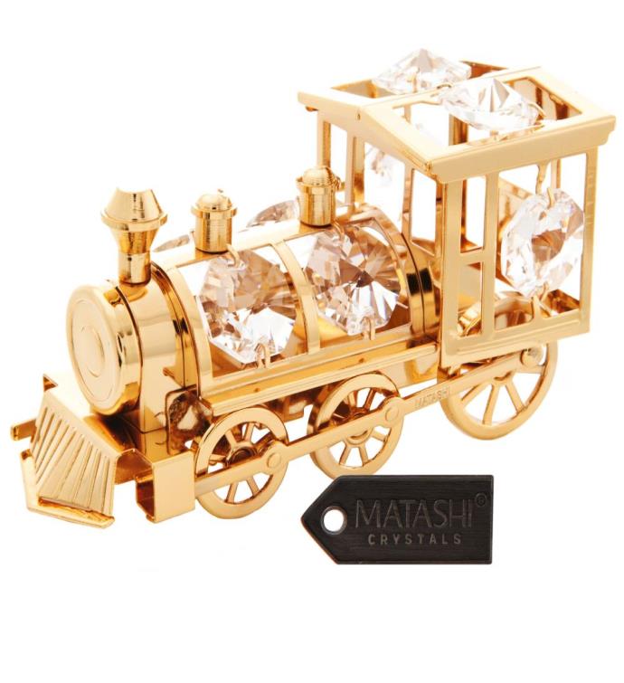 Crystal Studded Train Ornament By Matashi