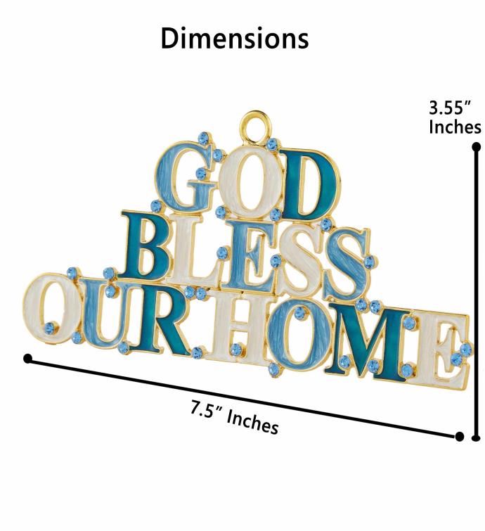 Matashi God Bless Our Home Welcome Wall Art Sign Hanging Wall Ornament