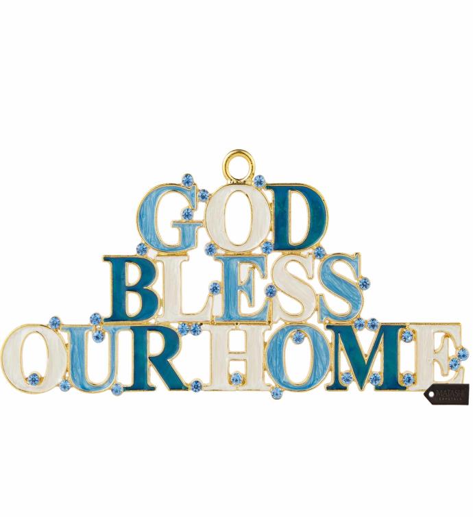 Matashi God Bless Our Home Welcome Wall Art Sign Hanging Wall Ornament