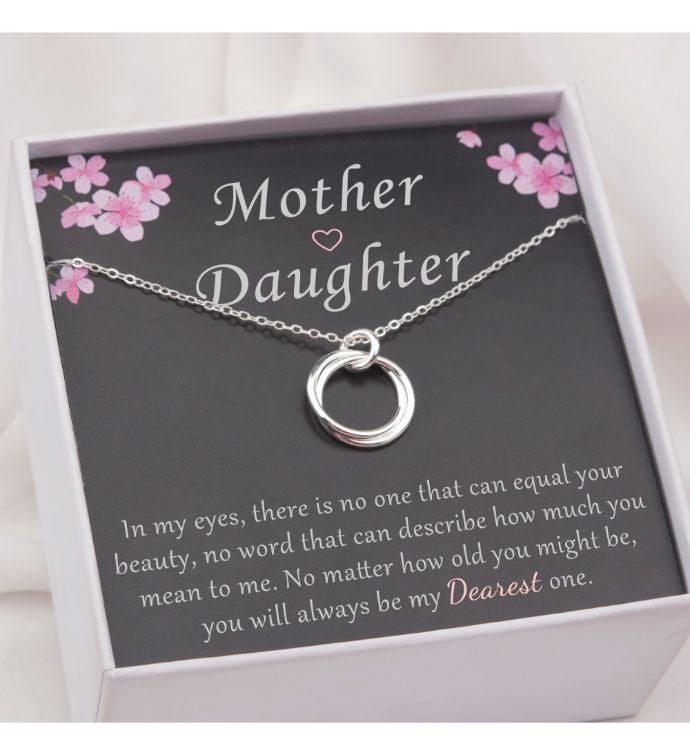 Mother and Daughter And Silver Necklace Motivational Jewelry Gift Set