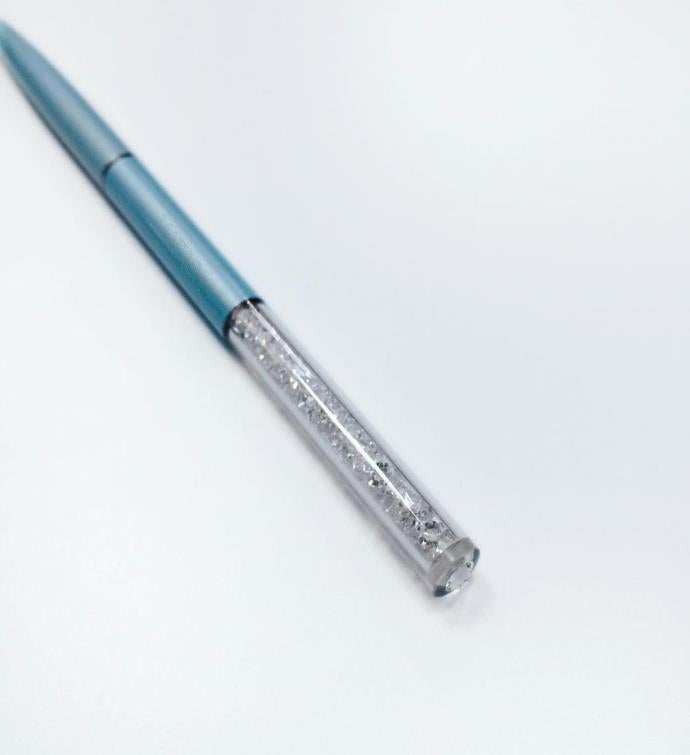 Matashi Blue Chrome Plated Stylish Ballpoint Pen With A Crystalline Top