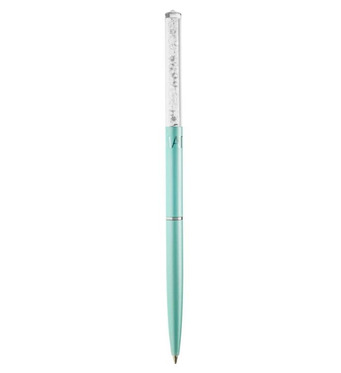 Matashi Blue Chrome Plated Stylish Ballpoint Pen With A Crystalline Top