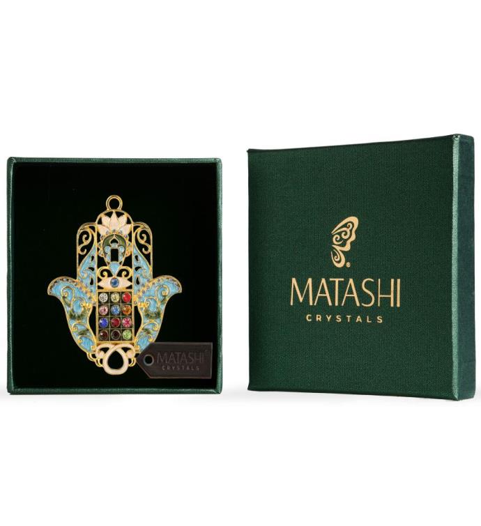Matashi Hanging Hamsa Priestly Breastplate Wall Décor Ornament W/ Crystals