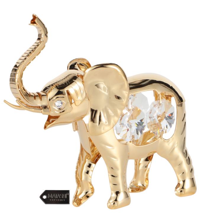 Crystal Studded Elephant Ornament By Matashi
