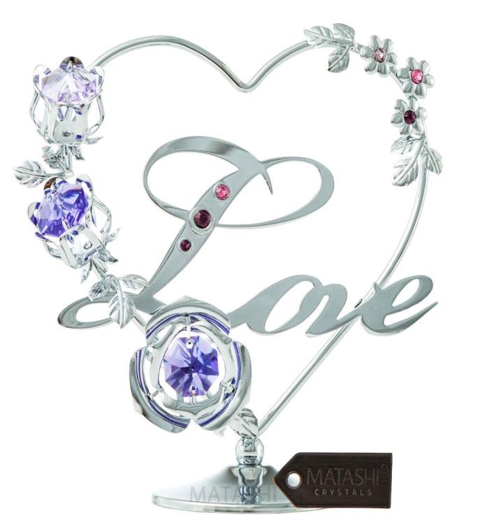 Love Table Top Ornament With Crystals By Matashi