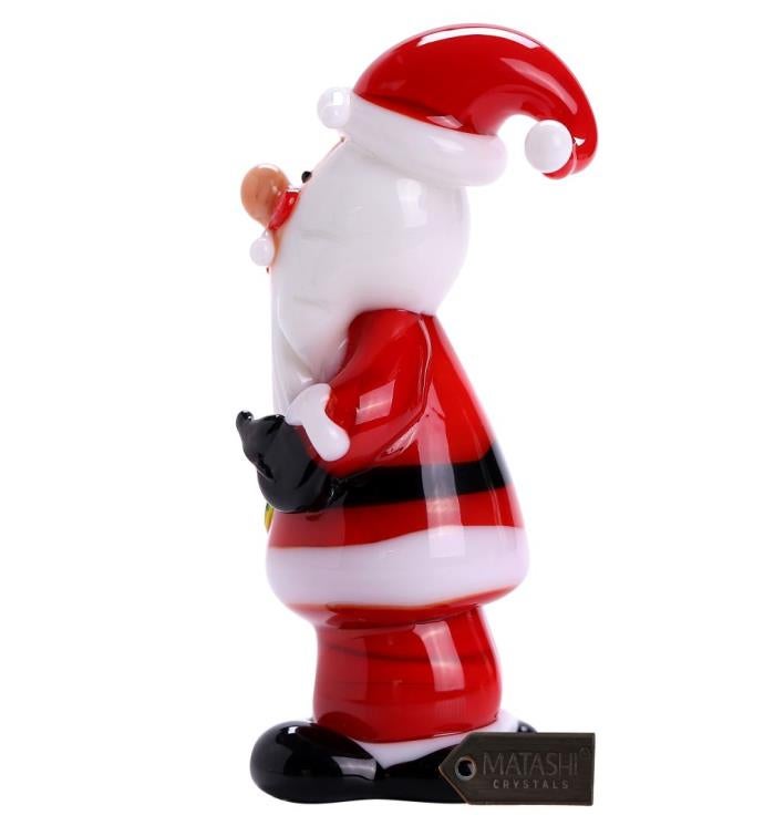 Christmas Decorative Santa with Skis Figurine