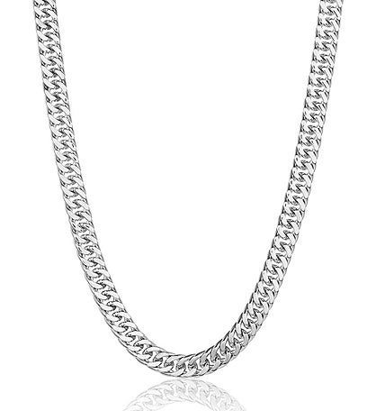 Men's Stainless Steel Cuban Curb Chain Necklace (8mm) - 24"