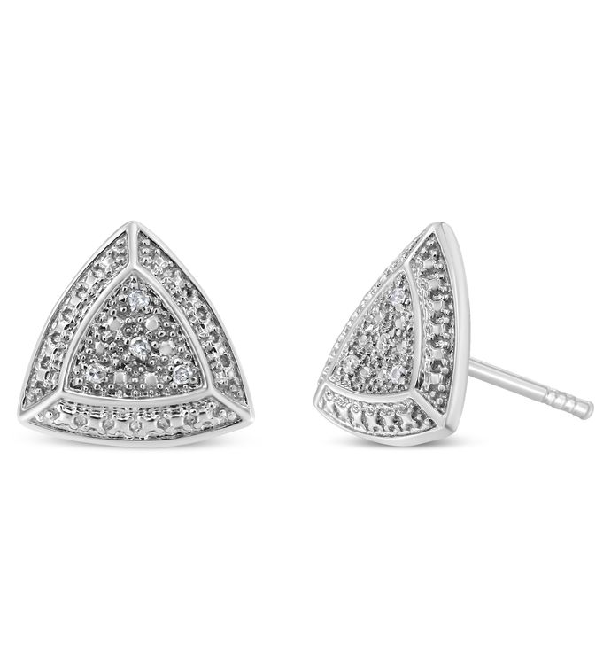 Silver Diamond Accent Stud Earrings