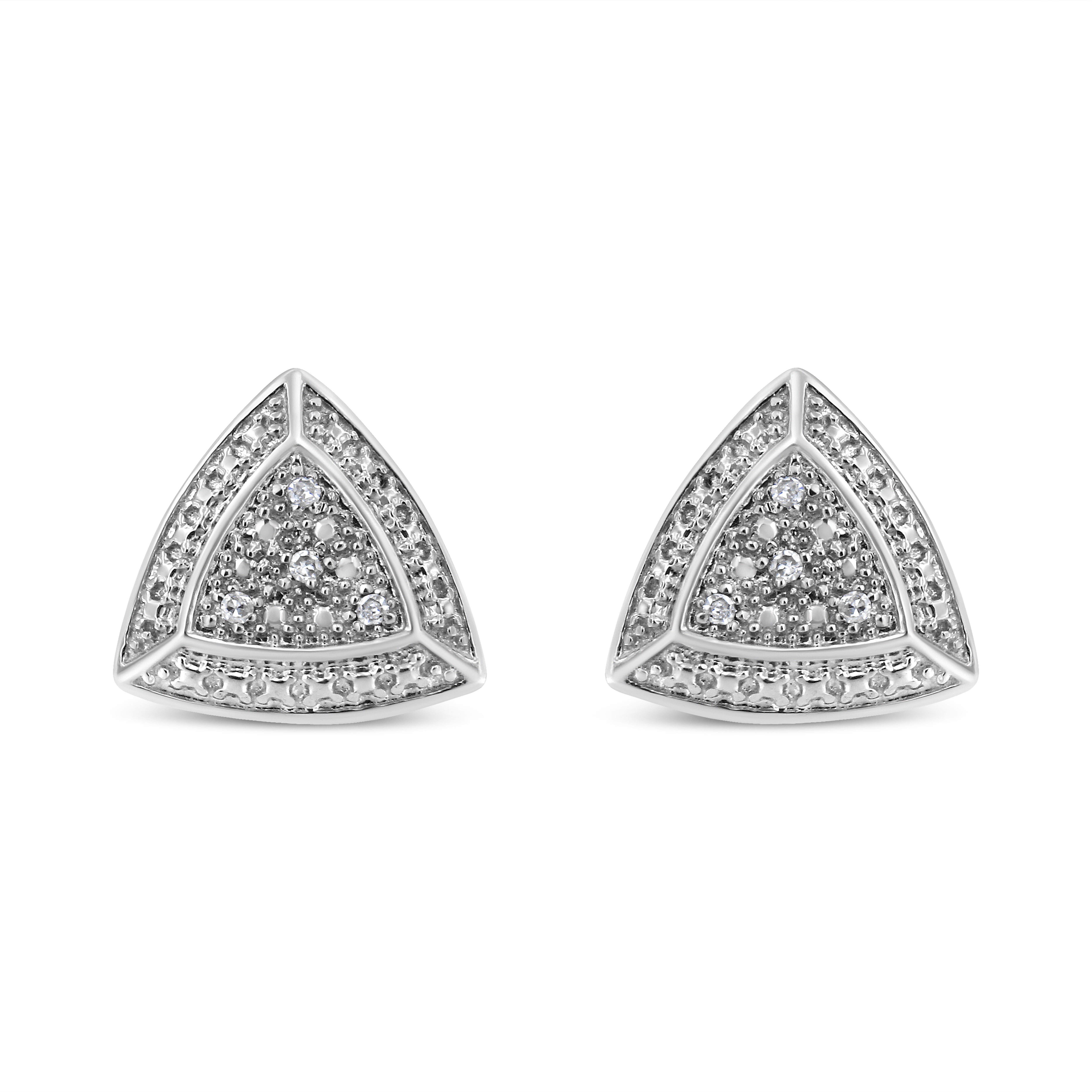 Silver Diamond Accent Stud Earrings