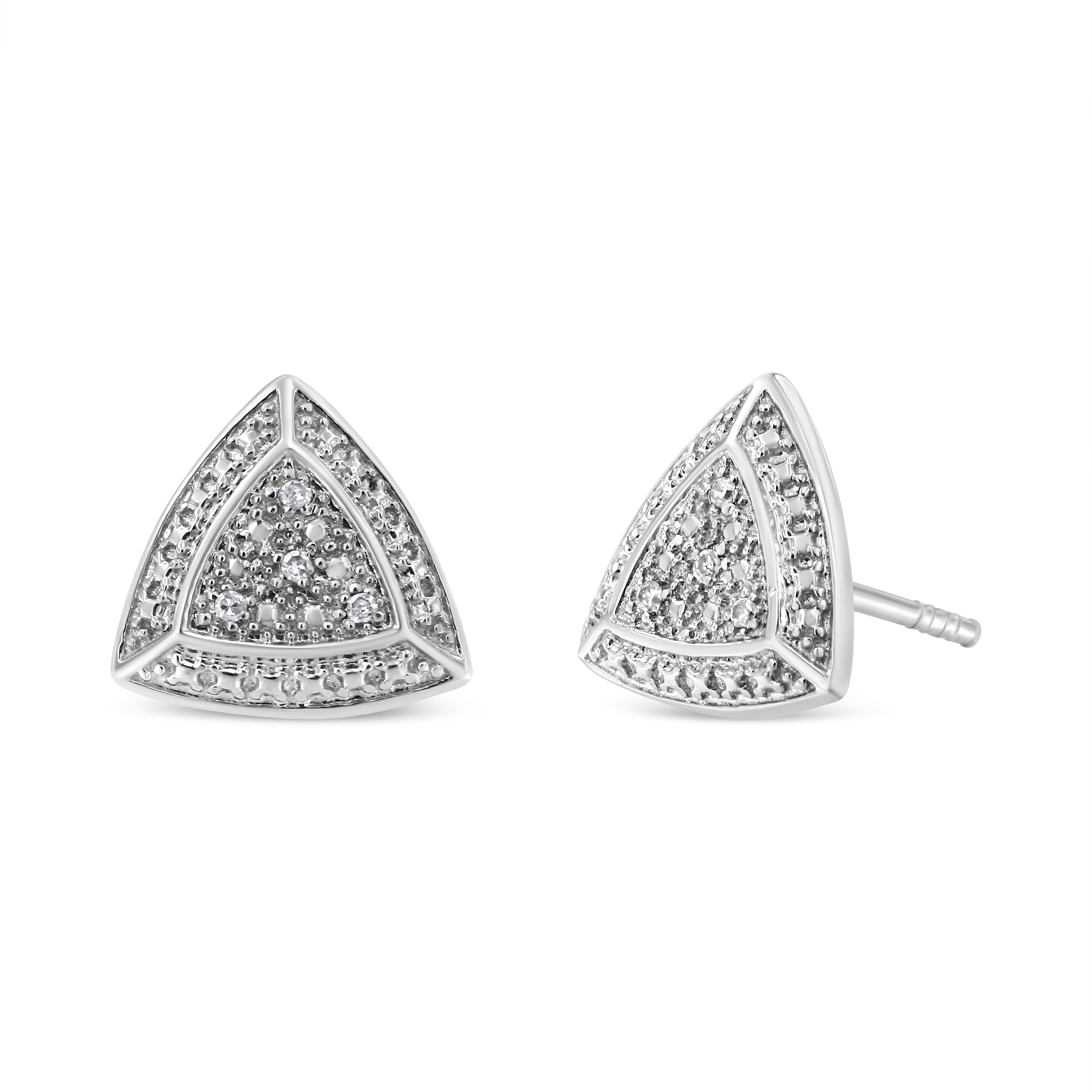 Silver Diamond Accent Stud Earrings