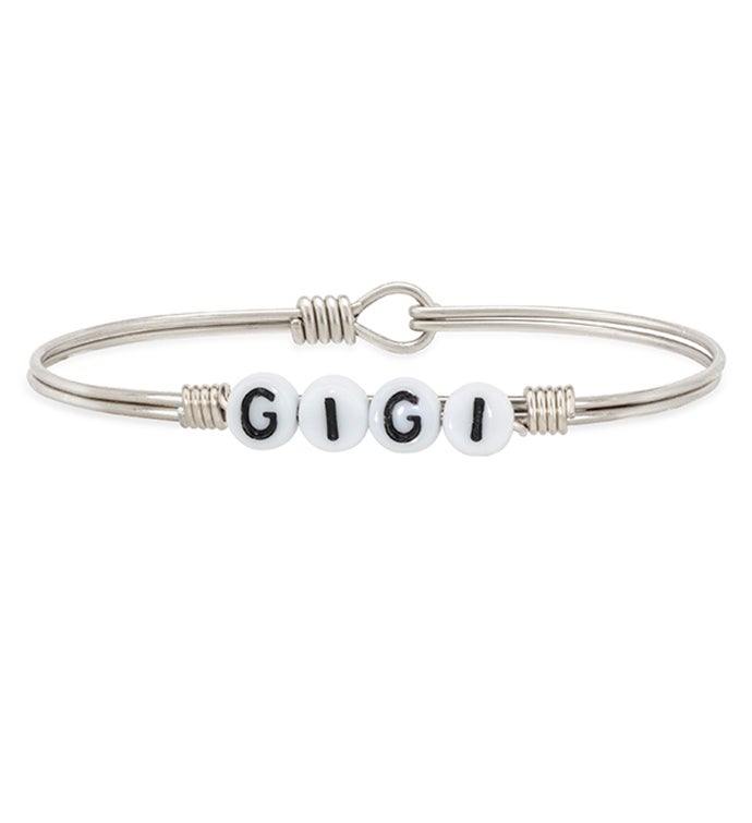 Gigi Letter Bead Bangle Bracelet