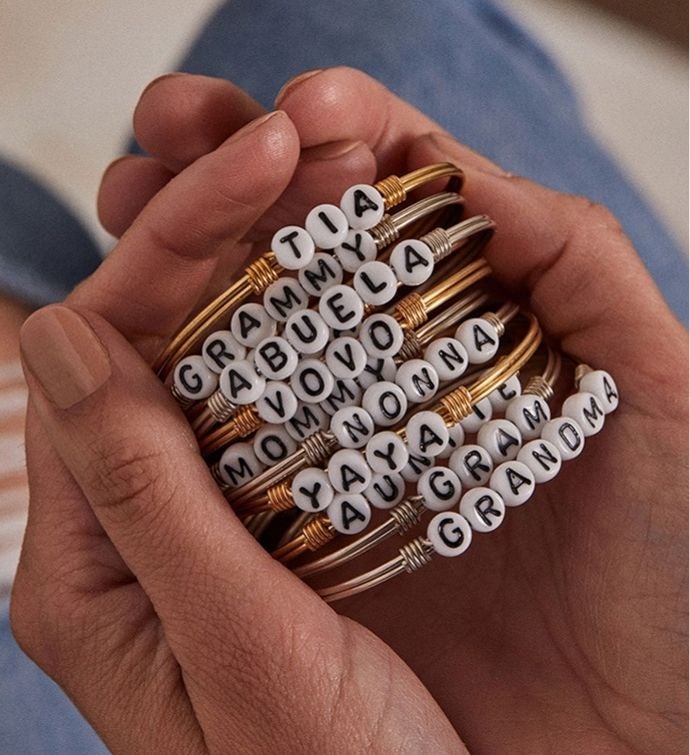 Grandma Letter Bead Bangle Bracelet