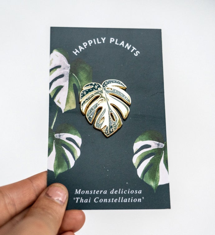 Variegated Monstera Deliciosa Hard Enamel Pin Brooch