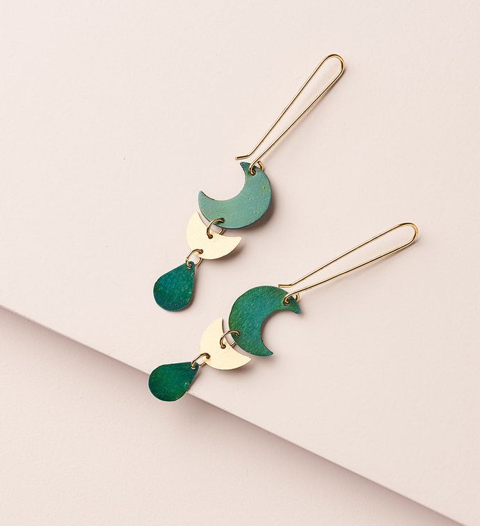 Rajani Earrings   Teal Drop