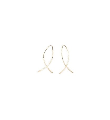 Fishtail Hammered Wire Earring 