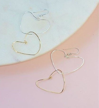 Hammered Hearts Earring Set