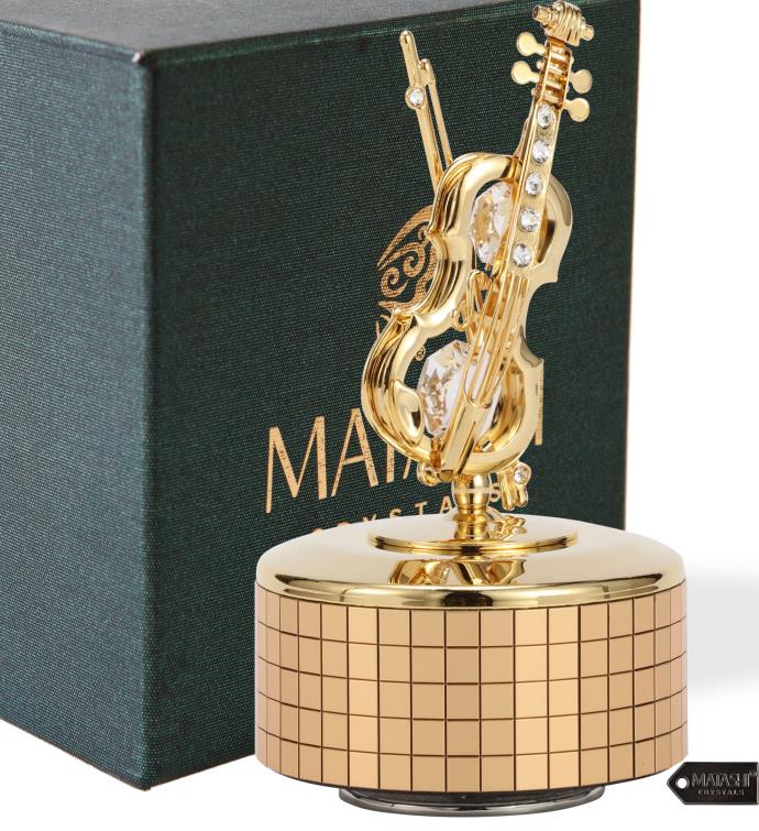 Matashi 24k Gold Plated  Wind Up Music Box Plays