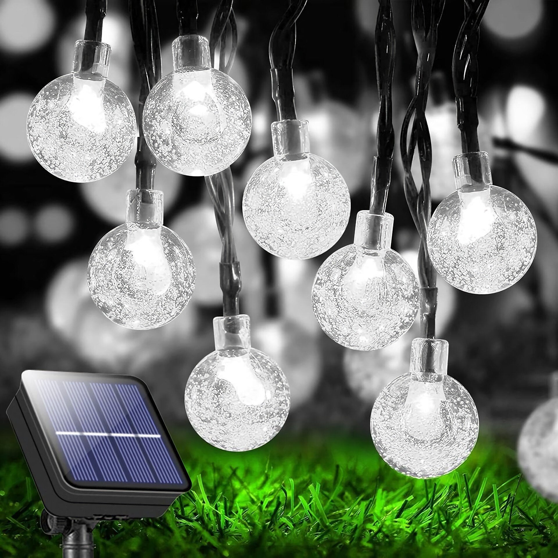 19.7" 40 Led Solar Water Droplet Crystal Ball Fairy String Light 8 Modes