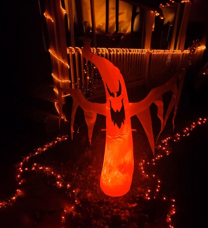 Spooky Red Glowing Ghost Inflatable Halloween Decoration - 58-inch