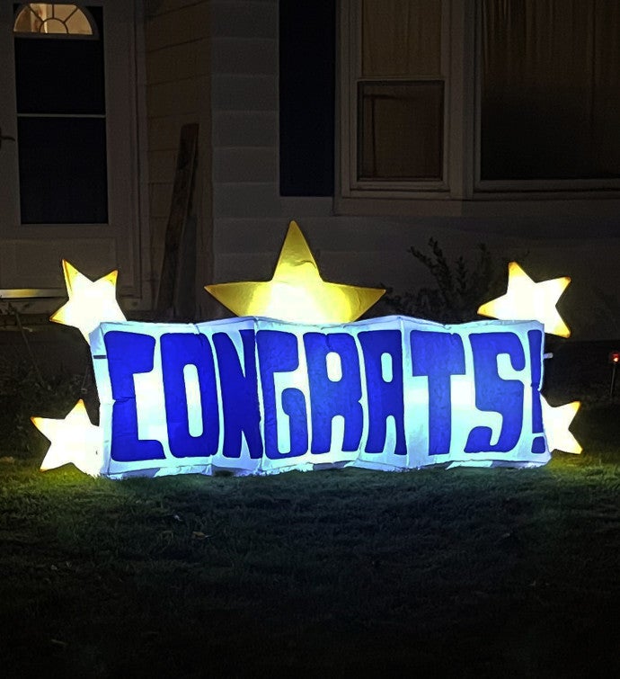 8' Inflatable Star Congrats Decoration Led Blow Up Outdoor Yard Lawn Decor